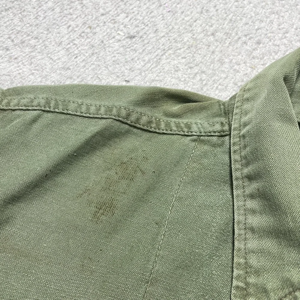 Vintage 50s OG-107 Field Shirt Mens L Green Twill Button Front Long Sleeve P-869